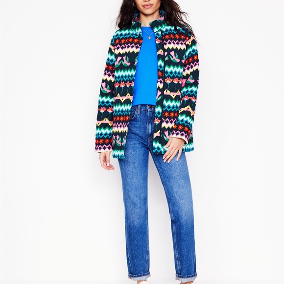 Boden Navy Multicolor Quilted Floral Puffer Jacket - Picture 2 of 5